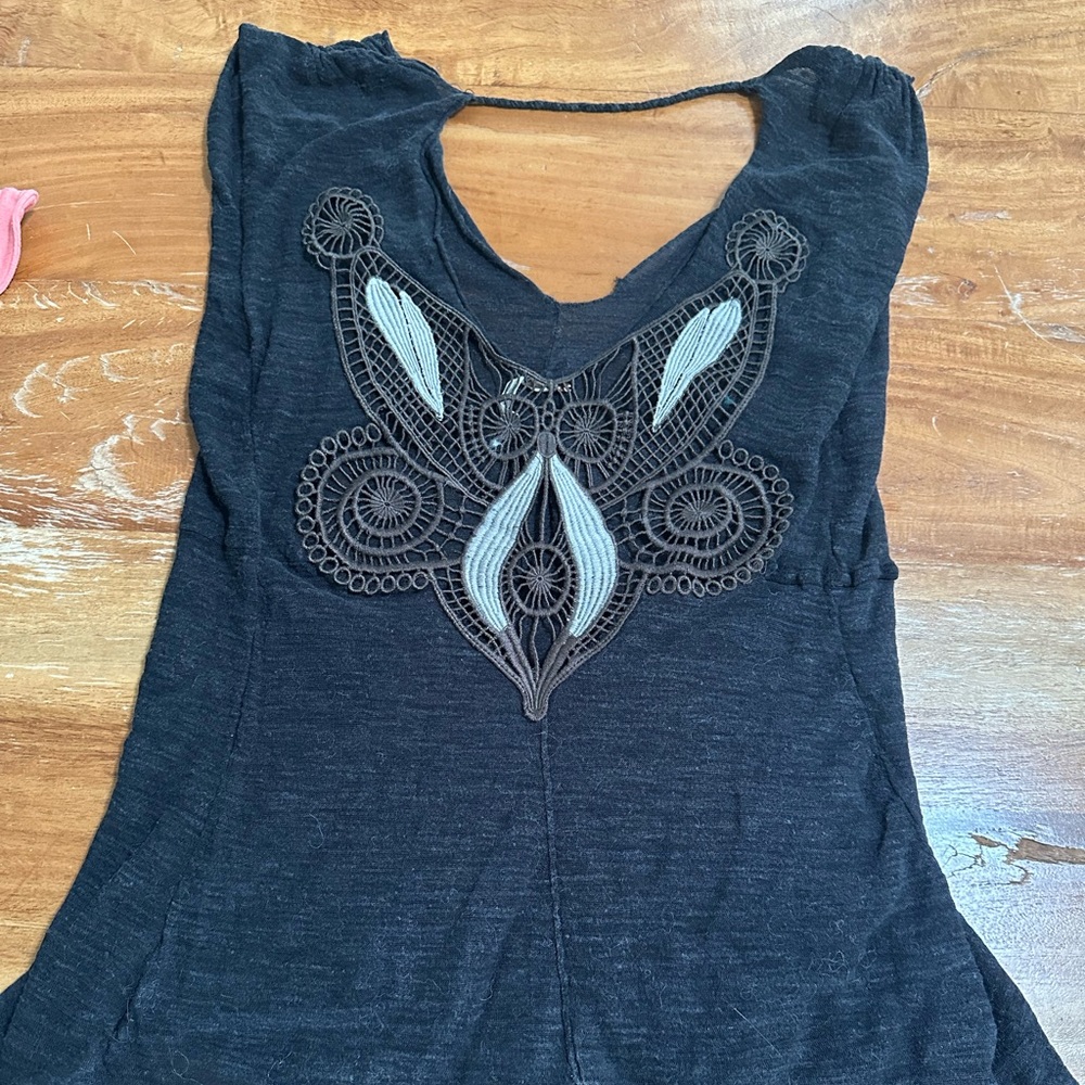 Free People slightly sheer tunic top